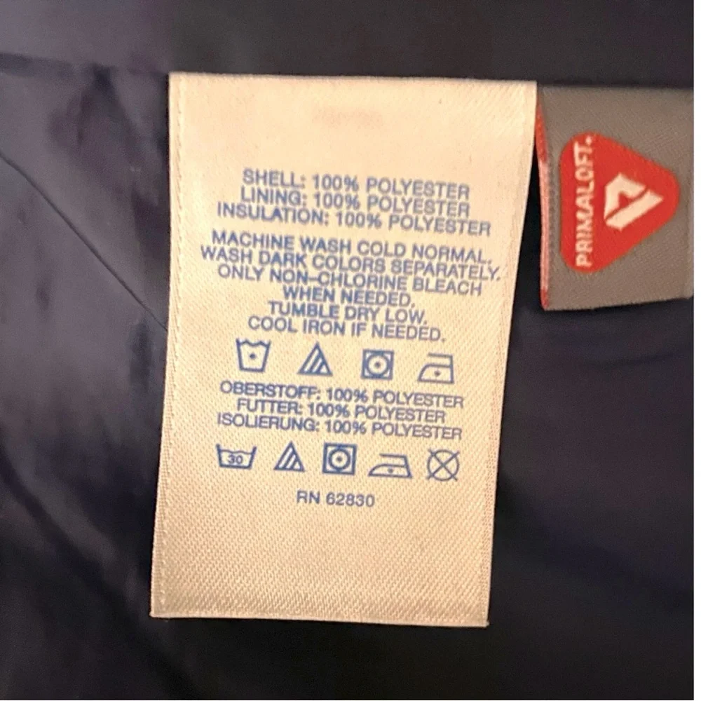 Lands End Packable Primaloft Insulated Blue Floral Jacket Size M (10/12) - Picture 8 of 9